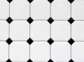 White Tile with Black Diamond Centres