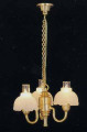 3 Arm Chandelier Fluted Shade.