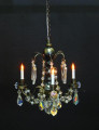 Antique 3 Arm Crystal Chandelier