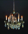 Antique 6 Arm Crystal Chandelier